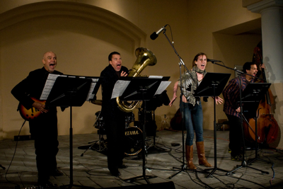 Stephen Miles, Rebecca Christoforo, Jay Hunsberger, and John Miller performing Cannibal-Caliban